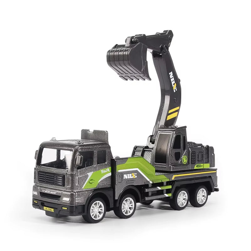 1/50 Diecast Engineering Vehicle Excavator Bulldozer Car Model Simulation Alloy Head Dumper Truck Crane Tanker Toys for Kids Boy