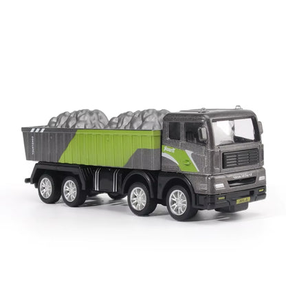1/50 Diecast Engineering Vehicle Excavator Bulldozer Car Model Simulation Alloy Head Dumper Truck Crane Tanker Toys for Kids Boy